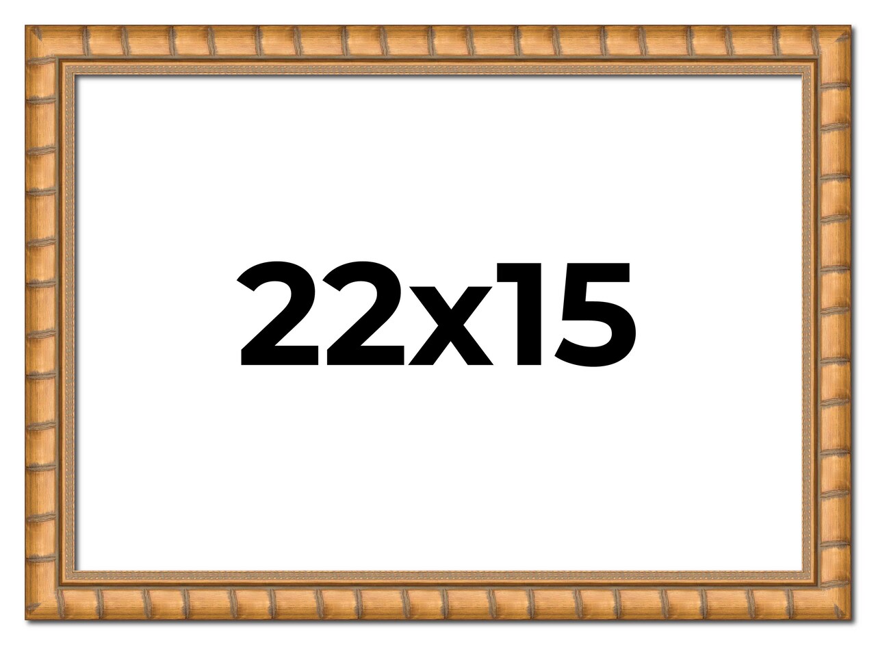 22x15 Modern Bamboo Picture Frame with UV-Resistant Acrylic & Acid Free Backing, Available in 5 Finishes - Gold, Silver, Brown, Black, and Natural